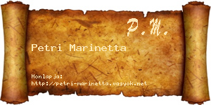 Petri Marinetta névjegykártya